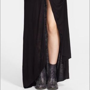 Free People Maxi High Slit Layered Skirt